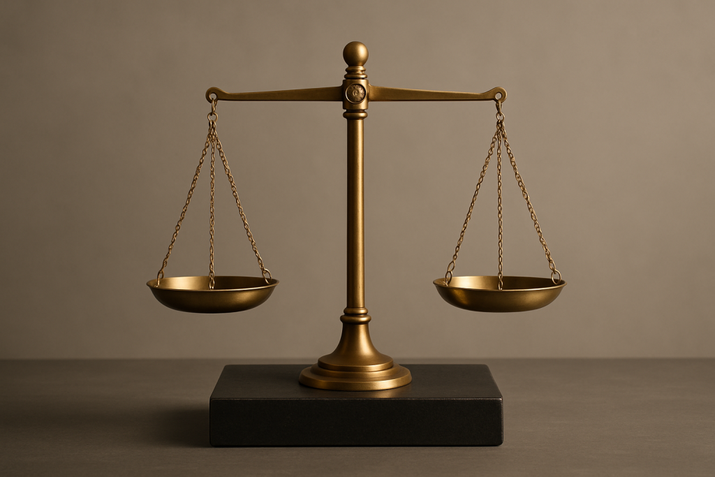 Balance en laiton minimaliste : arbitrage entre apport et crédit